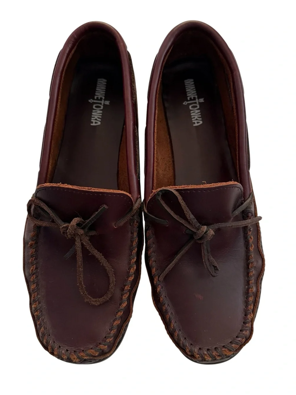 Minnetonka Men’s Brown Leather Driving Moccasins Loafers Size 12 Style 768